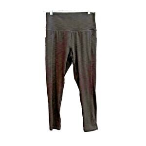 prAna Leggings Womens Medium Black and Gray Yoga Low Rise Capris W41180589